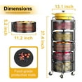 thumbnail image 2 of Canasta para frutas SNTD, carrito giratorio de almacenamiento de 5 niveles, negro, 2 of 8