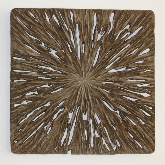 Square Wall Decor Rotten Wood Finish 19" X 19" X 2" - 2 Pack