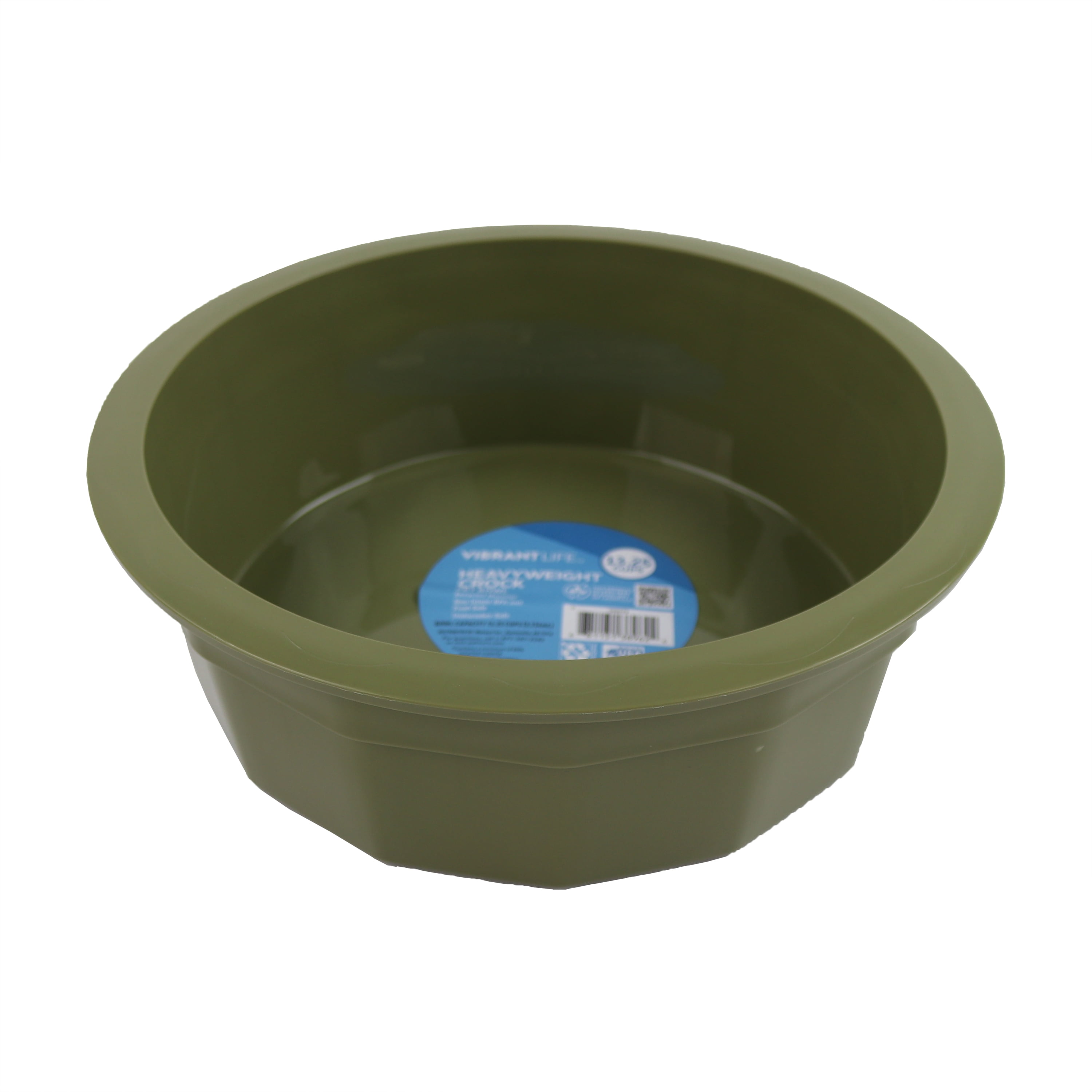 Vibrant Life X-Large Heavyweight Plastic Crock Dog Feed & Water Bowl  (106-oz), Assorted Colors 