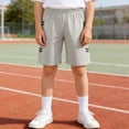 thumbnail image 2 of Yindaity Boys Basketball Shorts Boys Shorts Boy Cotton Athletic Shorts Kids Casual Summer Clothes with Pockets(Light Gray,12-13 Years), 2 of 7