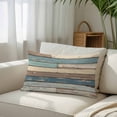 thumbnail image 3 of Blue Brown Beige Farmhouse King Size Pillow Cover, Pillowcase Protectors with Zipper, Breathable Decorative Throw Pillow Case Cover, Vintage Wood Pillow Shams for Couch Sofa 20x36Inch, 3 of 8