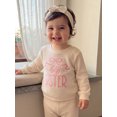 thumbnail image 4 of Cjfdfy Toddler Baby Girl Fall Outfit Big Sister Embroidery Long Sleeve Waffle Knit Sweatshirts And Headband Cute Baby Big Sister Fall Winter Clothes 1-5 Years, 4 of 9