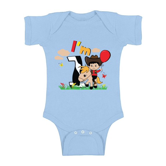 Awkward Styles Cowboy Birthday One Piece Baby Bodysuit Short Sleeve Cowboy Gifts for 1 Year Old First Birthday Baby Bodysuit 1 Year Old My 1st Birthday Gifts for Birthday Boy Birthday Gifts