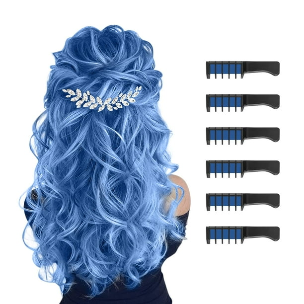 Blue Hair Chalk for Girls Kids-New Hair Chalk Comb Temporary Bright Washable Hair Color Dye-4 5 6 7 8 9 10 Year Old Girl Gifts Toys for Easter,Christmas,Cosplay Birthday Party-6 Pcs Blue Hair Chalk for Girls Kids-New Hair Chalk Comb Temporary Bright Washable Hair Color Dye-4 5 6 7 8 9 10 Year Old Girl Gifts Toys for Easter,Christmas,Cosplay Birthday Party-6 Pcs
