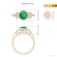 thumbnail image 5 of ANGARA Natural Aeon 1.2 ct Emerald Halo Leaf & Vine Engagement Ring with Milgrain in 14K Rose Gold for Women (Size-7mm) | May Birthstone, Anniversary, Jewelry Gift for Women | Natural Emerald Ring, 5 of 9