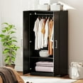 thumbnail image 2 of HOMCOM Armoire Garde-Robe Moderne, Armoire Garde-Robe à 2 Portes, Noir, 2 of 10