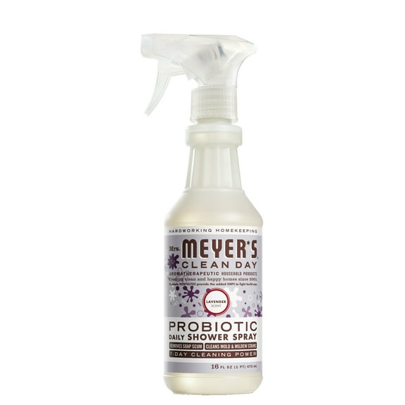 Mrs. Meyer’s Probiotic Daily Shower Spray Cleaner, Made with Essential Oils and other thoughtfully chosen ingredients, Lavender Scent 16 oz.
