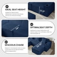 thumbnail image 3 of SEENYOO 105" Cloud Sectional Couch, U Shape 3-Seater Couch with 2 Ottomans, Boneless Corduroy Sofa for Living Room, Deep Seat, No Assembly Required, Blue, 3 of 12