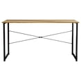thumbnail image 2 of Castle Place Modern 55" Metal Computer Desk, Light Oak, 2 of 9