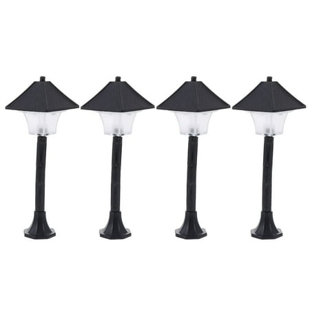 

4pcs Miniature Landscape Light Decor Street Light Plant Light Accessory (Black)