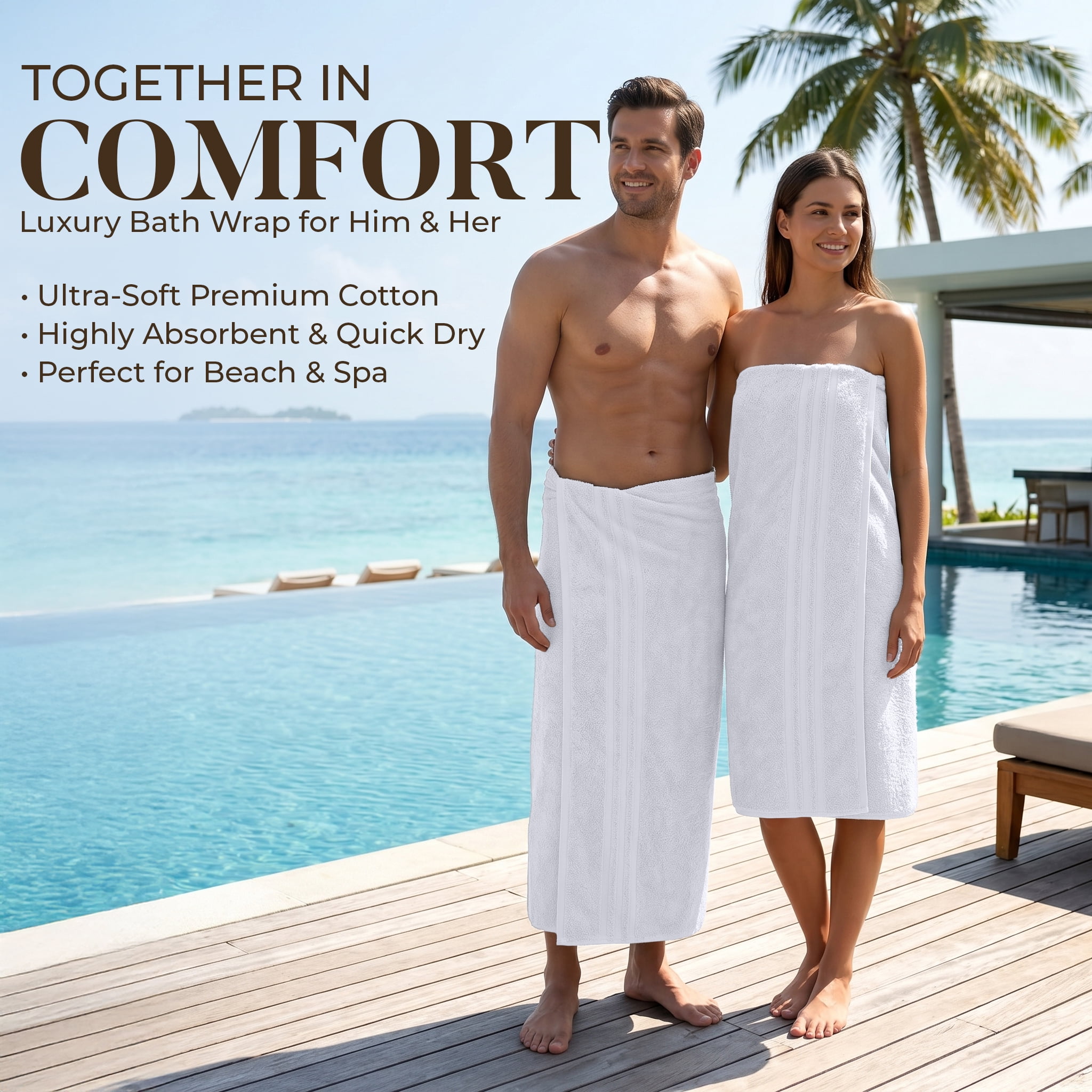 Dan River Bath Sheet 1 pack 40x80 in Soft Absorbent and Quick Dry jumbo Cotton Towel - White