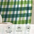 thumbnail image 6 of Farmhouse Checkered Semi Sheer Curtains Drapes for Living Room, Bedroom, French Doors Window 45 Inches Long, St.Patrick's Day Vintage Plaid Rod Pocket Chiffon Curtain Drapery Voile Draperies Panel, 6 of 8
