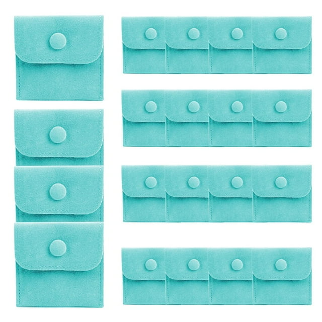 Ensemble de Pochettes à Bijoux en Velours 20 Pcs Mini Sacs Cadeaux Portables avec Bouton-Pression