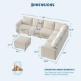 thumbnail image 2 of Senfot Modular Sectional Sofa,Cloud Sectional Couches, Couch Sectional with Large Storage & Ottoman for Living Room, l-Shape (Beige 7-Seater), 2 of 7