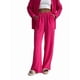 thumbnail image 3 of Conjuntos de 2 Piezas para Mujer: Conjuntos Casuales de Salón, Camisas de Larga con Botones y Pantalones de Pierna Rosa Roja M, 3 of 9