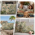 thumbnail image 5 of Green Botanical Outdoor Waterproof Pillow Covers, Vintage Plant Flowers Garden Leaf Motifs Decorative Square Throw Pillowcase Sofa Cushion Sham for Patio/Couch/Chair, 16"x16" 2 Pack, 5 of 8