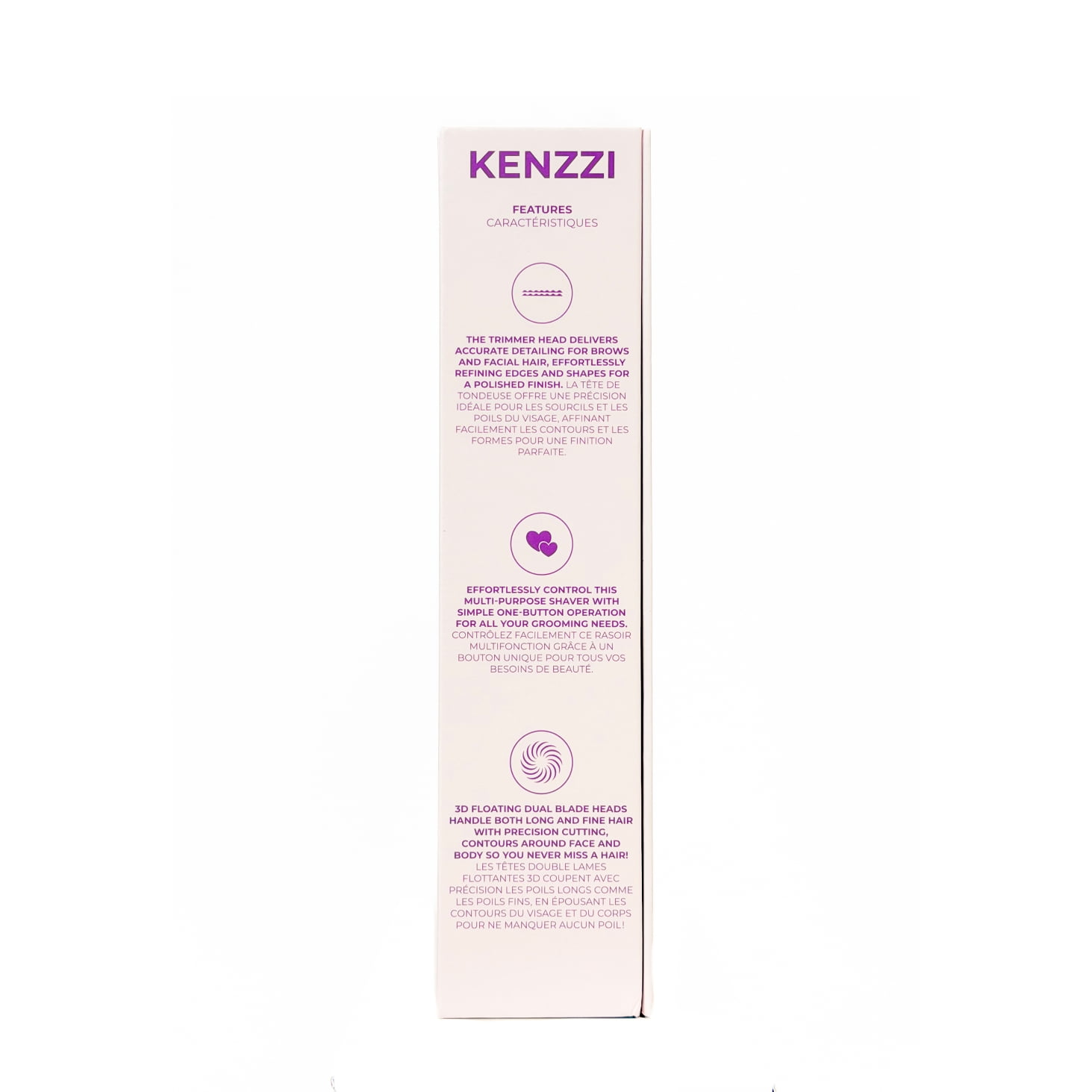 KENZZI 2-in-1 Rechargeable Body & Face Shaver, Trimmer & Circular Blade Shaver, Purple