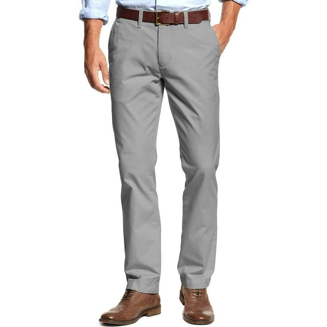 Pantalones casuales Tommy Hilfiger, grandes y altos, de corte clásico, para hombre