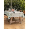 thumbnail image 4 of 60x120 Inch Outdoor Tablecloth with Umbrella Hole Zipper Rectangle Blue Flowers Rectangular Tablecloths Outside Waterproof Watercolor Pastoral Botanical Garden Leaf Patio Table Cover for Picnic Party, 4 of 8