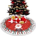 thumbnail image 2 of Christmas Tree Skirt Red Xmas Tree Ornaments Christmas Tree Mat for Hoilday Party Home Decorations 30 inches, 2 of 5