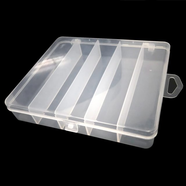 czcpp-Clear Visible Plastic Fishing Tackle Accessory Box Fishing Lure Bait Hooks Storage Box Case Container Jewelry Making Findings Organizer Box Storage Container Case (L:6.9x6.1x1.3inch)