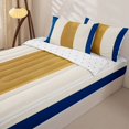 thumbnail image 3 of Homewish Vintage Vertical Lines Zipper Full Size Comforter Sets with Fitted Sheet and 2 Pillowcases,Contemporary Stripe Zipper Bedding Set,Blue,Reversible,4pcs, 3 of 8