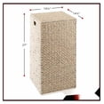 thumbnail image 7 of BNHHYYNB Laundry Hamper with Lid, Water Hyacinth Basket - Whitewash Square Clothes Sorter for Bedroom, Bathroom, Nursery - Removable Liner, 27 Inch Tall, 7 of 7