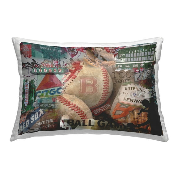 Stupell Industries Entering Fenway Baseball Collage Decorative Printed Throw Pillow Design by Graffi*tee Studios.