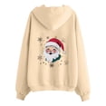 thumbnail image 4 of Ensemble de Trois Pièces à Manches Longues Col Rond pour Réunion de Famille de Noël (Papa) Chandail à Capuche à Fermeture à Glissière pour Femmes Chandail Robe à Capuche Athlétique Vêtements pour Femmes Motifs Décontractés Chandails en Molleton Simple Marron G, 4 of 6