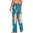 thumbnail image 5 of Peonies Flowers Blue Men's Pajama Pants Lightweight Sleepwear Bottom Lounge Pants, 5 of 6