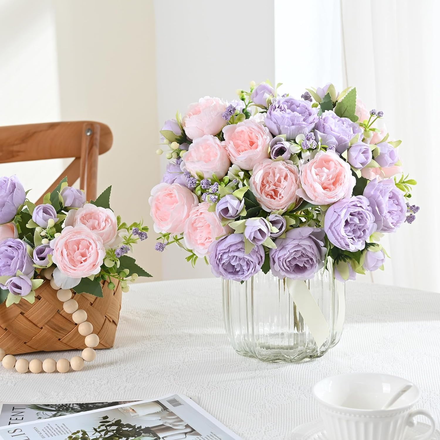 Packs Mixed Pink Peonies Artificial Flowers Packs Pinkish-Purple Peonies Artificial Flowers