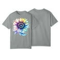 thumbnail image 2 of NAMTYQX Summer Tops for Women 2025 Simple Crew Neck Cool Looses Short Sleeve Lightweight Pattern Plus Size Gemusterte Womens T Shirts Gray Size 2XL, 2 of 3