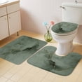 thumbnail image 2 of Sage Green Marble Bath Mat 3 Piece Bathroom Rug Set, Modern Abstract Art Ink Painting Non Slip Bath Rug Contour Mat and Toilet Lid Cover, Absorbent Shower Mats Soft Bath Rugs and Mats Sets, 2 of 8