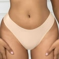thumbnail image 2 of Besolor Women's Seamless Thongs Underwear Stretchy Low Rise No Show Panties Ladies Soft Breathable Briefs Underpants, 2 of 5