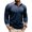 Dark Blue, variant on Men's New Casual Turn-Down Collar Breathable Button Long Sleeve Shirt, Polo Style Top for Spring Fall Smart Casual,Black,L