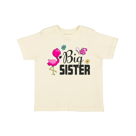 

Inktastic Big Sister with Flamingo and Flowers Gift Toddler Toddler Girl T-Shirt