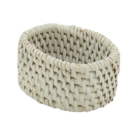 

Saro Lifestyle NR262.W Woven Rattan Napkin Rings White - Set of 4