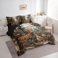 thumbnail image 2 of Castle Fairy Rustic Woodland Spotted Deer 7-Piece Twin Bedding for Teens,Natural Forest Bird Bedding Comforter Set,Brown Green,Black Reversible, 2 of 7