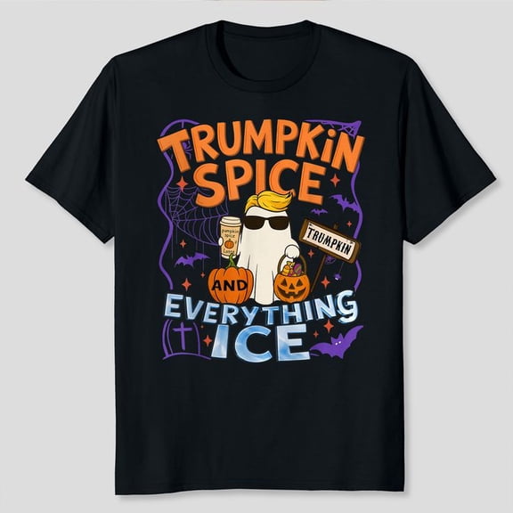 Halloween Tr.umpkin Spice and Everything Ice Pumpkin Spice Unisex T-Shirt, Sizes S-5XL, Gategoo