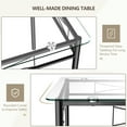 thumbnail image 2 of 5 Pieces Dining Set with Tempered Glass Top Table and 4 Upholstered Chairs, 2 of 9