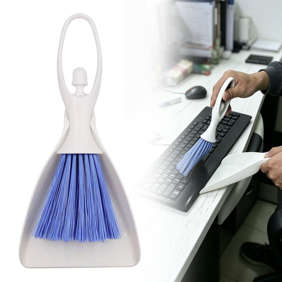 2 In 1 Mini Cleaning Brush Set, Portable Crevice Gap Cleaning Brush with Soft PET Bristles, Ergonomic Hanging Small Whisk Brush for Keyboard Car Vents, Blue