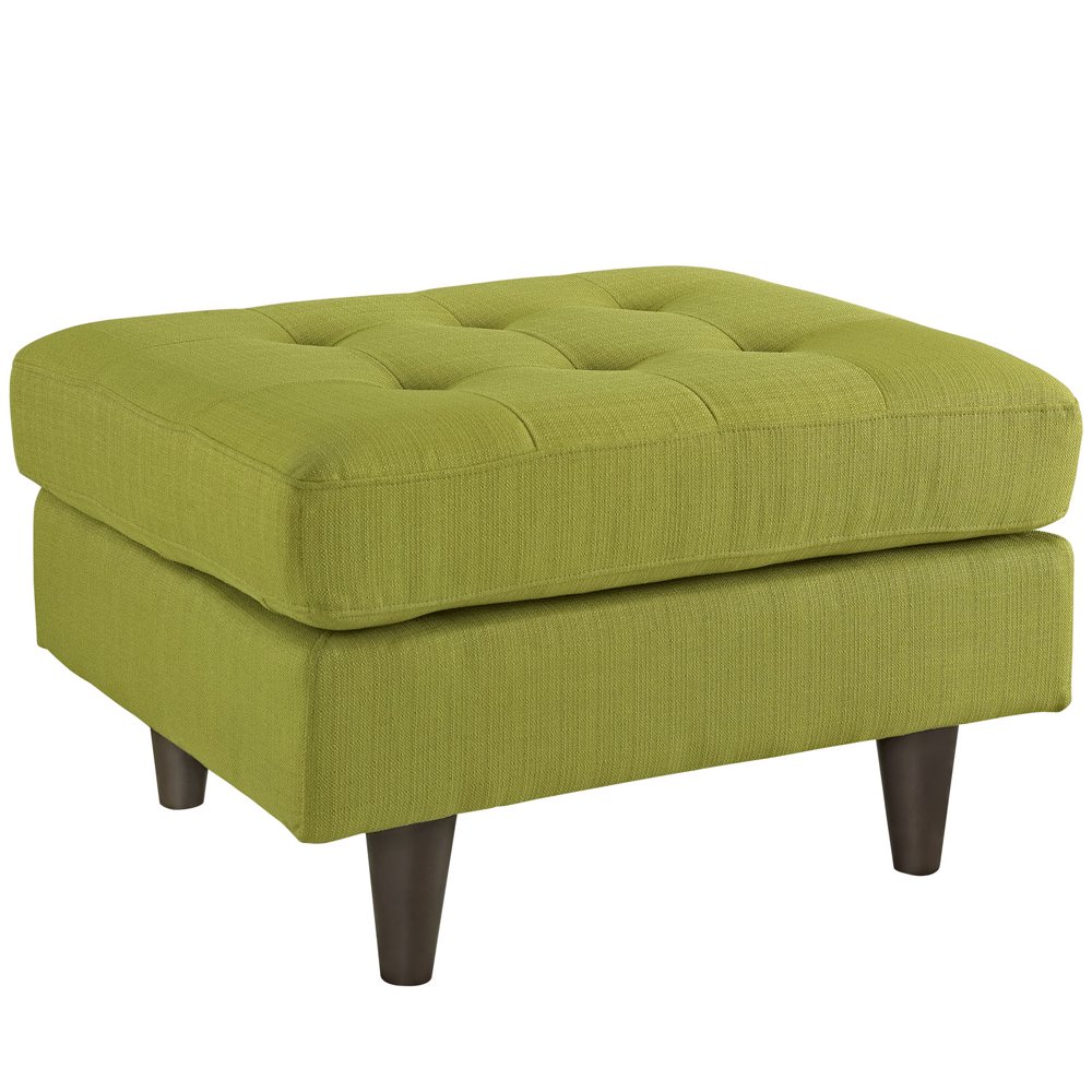 Modern Contemporary Upholstered Ottoman, Green Fabric