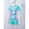 thumbnail image 6 of Sholeno Girls Swimsuit Two Piece Short Sleeves Rash Guard Set UPF 50+ Sun Protection Bathing Suit Tropical Leaves 16, 6 of 7