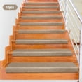 thumbnail image 3 of Non-Slip Stair Treads for Wooden Steps, Rectangular Adhesive Indoor Staircase Carpets, 7.88" X 21.67" (13Pcs) Dark Beige/Brown, 3 of 10