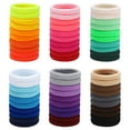 thumbnail image 4 of 100 Pcs Pastel Color Seamless Baby Girls' Ponytail Holder Toddlers' Hair Elastics Accessories, 4 of 9