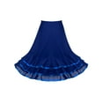 thumbnail image 3 of Doomiva Kids Girls Chiffon Tiered Full Circle Skirt Latin Lyrical Flamenco Ballroom Dance Skirt Dancewear Blue 8, 3 of 5