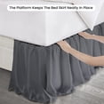thumbnail image 4 of CCNY Dust Ruffled Style Bed Skirt Olympic Queen size Adjustable Elastic 14" Drop Length Microfiber Made Dark Gray Bedskirts, 4 of 6
