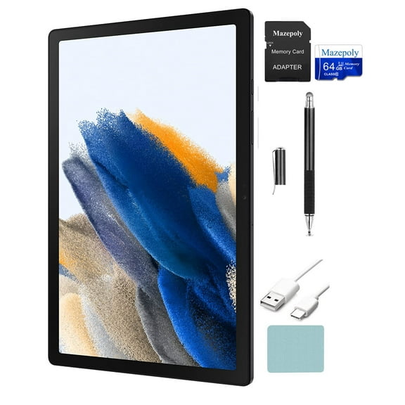 Samsung Galaxy Tab A8 Android Tablet, 10.5'' LCD Screen, 32GB Storage, Dark Gray with Mazepoly Accessories