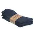 thumbnail image 3 of Hugh Ugoli Women's Bamboo Seamless Crew Dress Socks, Thin Non-Binding Toe, 3 Pairs, Navy Blue, Shoe Size 5-8, 3 of 5