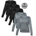 thumbnail image 1 of Blank Activewear Lot de 5 T-Shirts à Manches Longues pour Femmes, Tissu de Performance à Séchage Rapide, 1 of 3